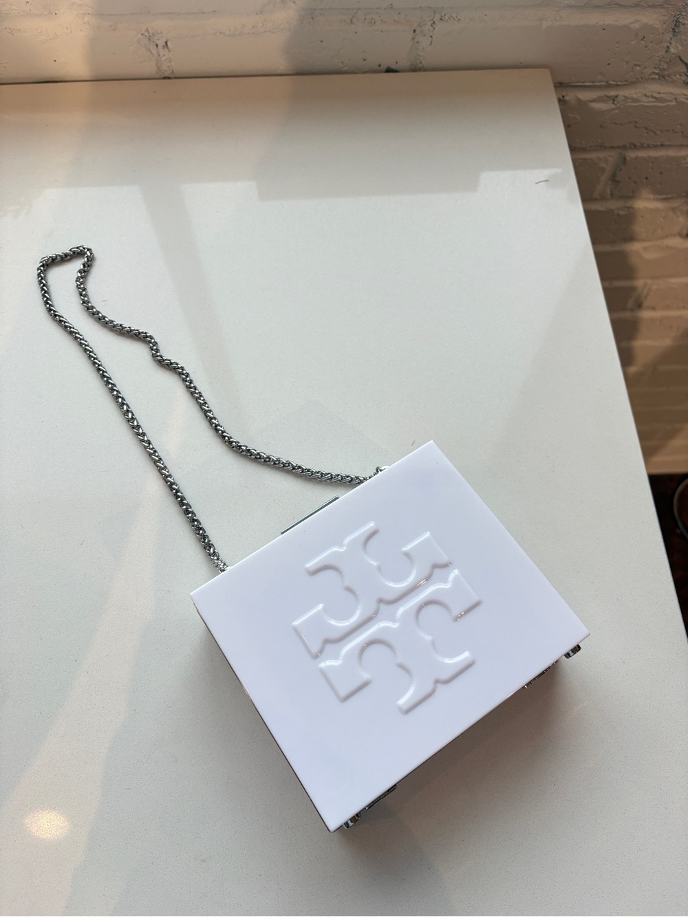 Tory Burch White Hardshell Clutch - Picture 2 of 7
